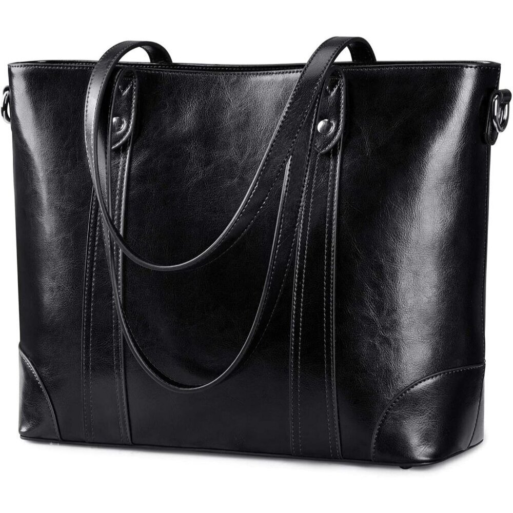 S-Zone Women's Black Office 15.6 Inch Designer Cross Body Shoulder Handbag